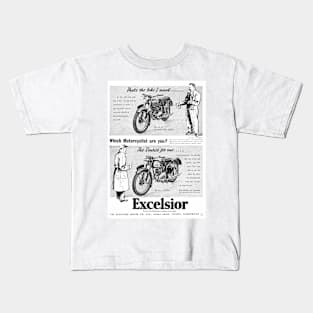 Vintage Excelsior motorbike advert Kids T-Shirt